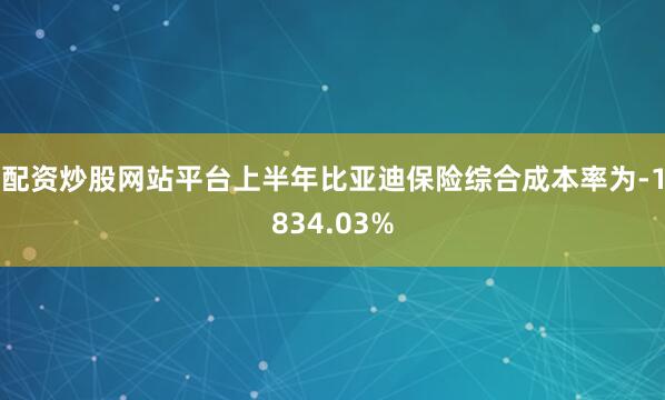 配资炒股网站平台上半年比亚迪保险综合成本率为-1834.03%