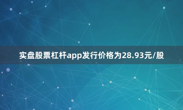 实盘股票杠杆app发行价格为28.93元/股